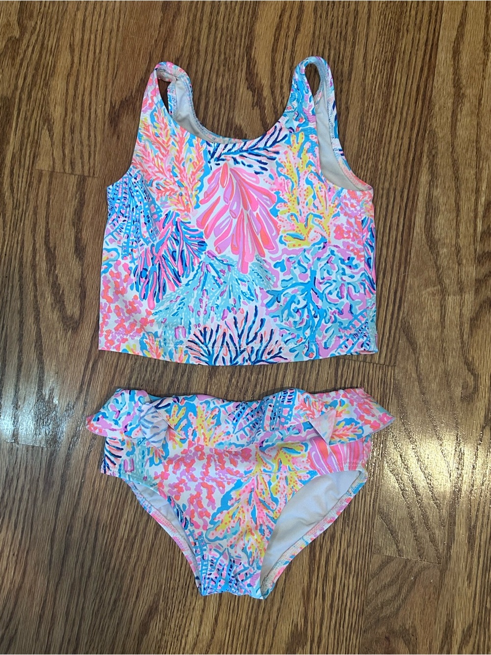 Lilly Pulitzer Pink & Blue Tropical Coral Two-Piece Swim Set